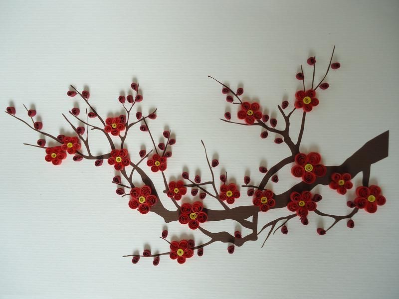 کارت تبریک دست ساز شکوفه های بهاری (یک)